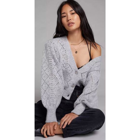 Maeve Anthropologie Pointelle Cardigan, Large - Picture 1 of 9